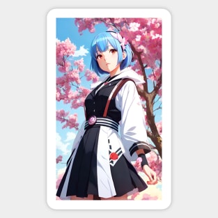 Anime Girl With Blue Hair 02 Sticker